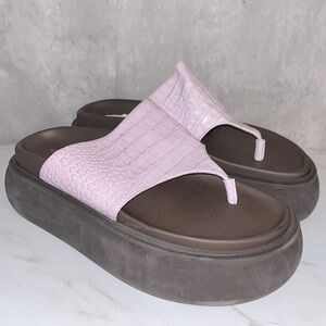 NEW The Attico Selene croc embossed Platform sandal size 38.5 (M5)